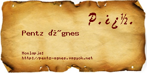Pentz Ágnes névjegykártya