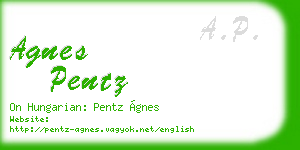 agnes pentz business card