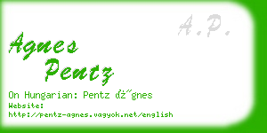 agnes pentz business card